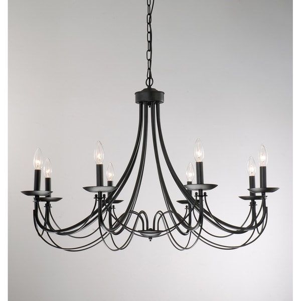 Most Popular The Gray Barn Calloway Hill Iron 8 Light Black Chandelier – Free Throughout Black Chandelier (Photo 1 of 10)