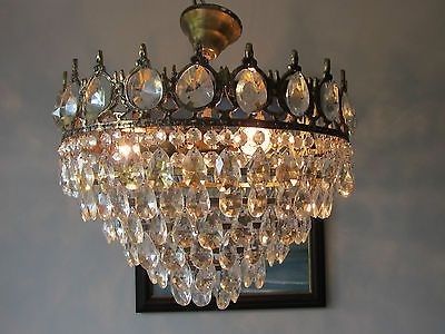 Most Recent 15.74" Antique French Style Low Ceiling Lead Crystal Chandelier Pertaining To Lead Crystal Chandeliers (Photo 4 of 10)