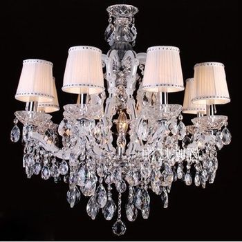 Most Recent Chandelier With Shades And Crystals In Chandelier With Lamp Shades Crystals Wheel Spider Fitter – Schwubs (View 10 of 10)
