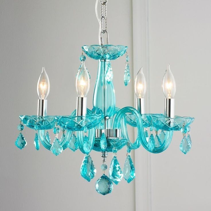 Featured Photo of 10 Best Ideas Turquoise Blue Glass Chandeliers