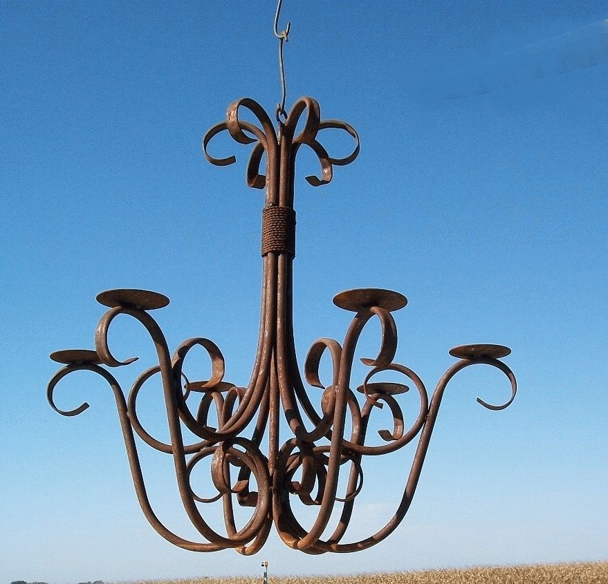 Most Recent Wrought Iron Candle Chandeliers In Hanging Candelabra Chandeliers (View 8 of 10)