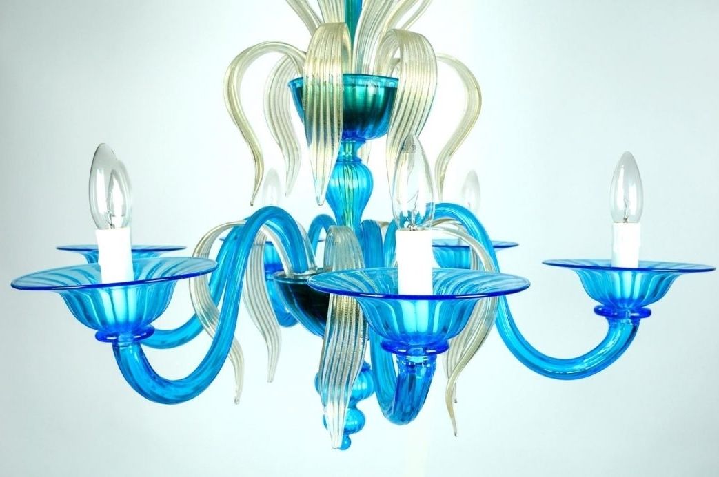 Most Recently Released Turquoise And Gold Chandeliers Inside Hand Blown Chandeliers Glass Chandelier Parts Stained Ceiling Lamp (View 10 of 10)
