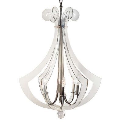 Most Up To Date Acrylic Chandeliers Pertaining To Acrylic Silhouette Chandelier Clear Lucite Lighting Modern Light (View 2 of 10)