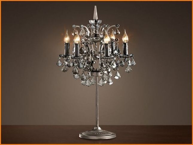 Newest Chandelier Night Stand Lamps With Regard To Brilliant Attractive Chandelier Table Lamp Chandelier Table Lamp (View 3 of 10)