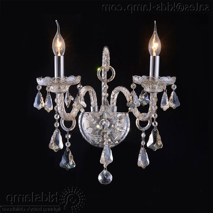 Newest Crystal Glass Transparent Chandelier Wall Lights (Photo 4 of 10)