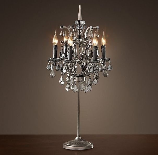 Newest Crystal Table Chandeliers Inside 19th C Rococo Iron Crystal Table Lamp Smoke This Is For Chandelier (Photo 1 of 10)