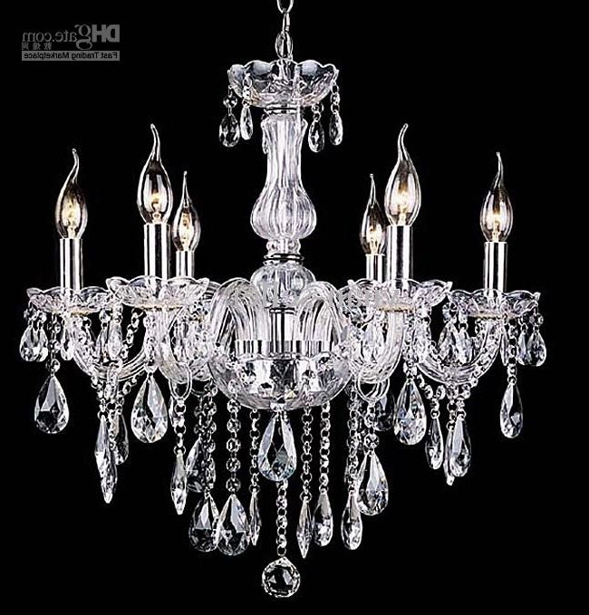 Newest Simple Crystal Chandelier Bedroom Lights Living Room Lights 6 Bulbs Pertaining To Simple Glass Chandelier (View 9 of 10)