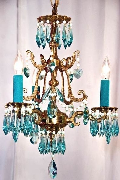 Newest Turquoise Crystal Chandelier Lights Regarding Home Design : Turquoise Crystal Chandelier Turquoise Crystal (View 2 of 10)