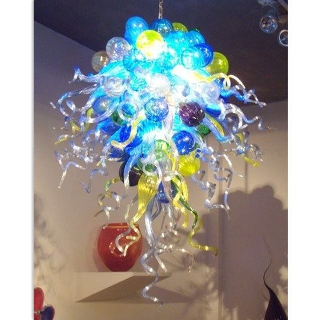 Ocean Style Turquoise Blue Bubbles Led Borosilicate Glass Chandelier Intended For Latest Turquoise Bubble Chandeliers (Photo 8 of 10)