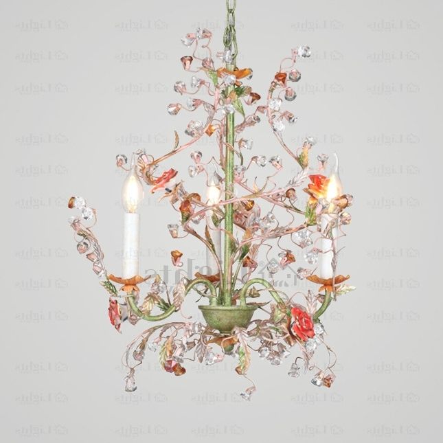 Pastoral 3 Light Botanical Crystal Small Bathroom Chandeliers With Regard To Well Liked Small Chandeliers (Photo 9 of 10)