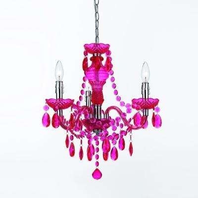 Pink – Chandeliers – Lighting – The Home Depot For Popular Pink Plastic Chandeliers (Photo 4 of 10)