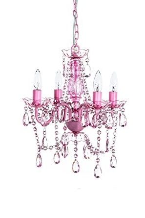 Pink Gypsy Chandeliers Intended For Famous The Original Gypsy Color 4 Light Small Pink Chandelier H  (View 6 of 10)