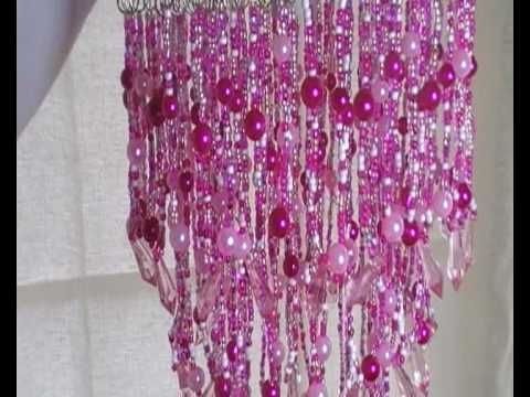 Pink Plastic Chandeliers In Popular Multi Beaded Pink Chandelier Light Lamp Shade – Youtube (Photo 10 of 10)