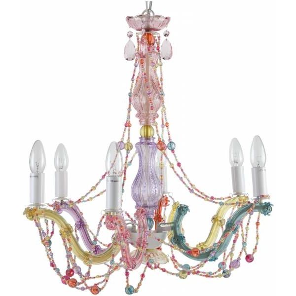 Popular Coloured Chandeliers For Leitmotiv Marie Therese Pastel Multi Coloured Chandelier (View 7 of 10)
