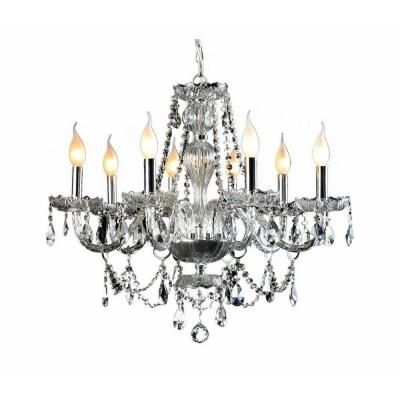 Popular Decor Living 8 Light Crystal And Chrome Chandelier (Photo 10 of 10)