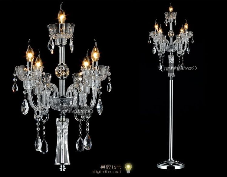 Popular Free Shipping Wholesale Luxury Art Lead Crystal Chandelier Floor Inside Free Standing Chandelier Lamps (View 8 of 10)