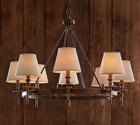Pottery Barn Inside Fashionable Linen Chandeliers (View 1 of 10)