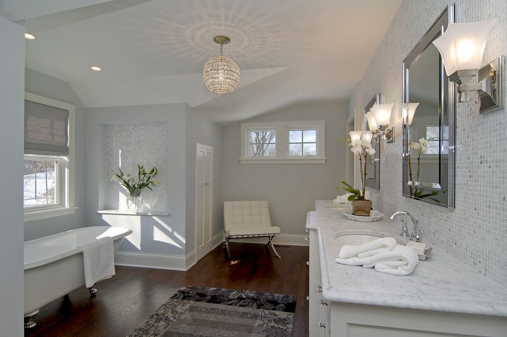 Preferred Crystal Ball Chandelier Bathroom Contemporary With Barcelona Chair Pertaining To Crystal Chandelier Bathroom Lighting (View 8 of 10)