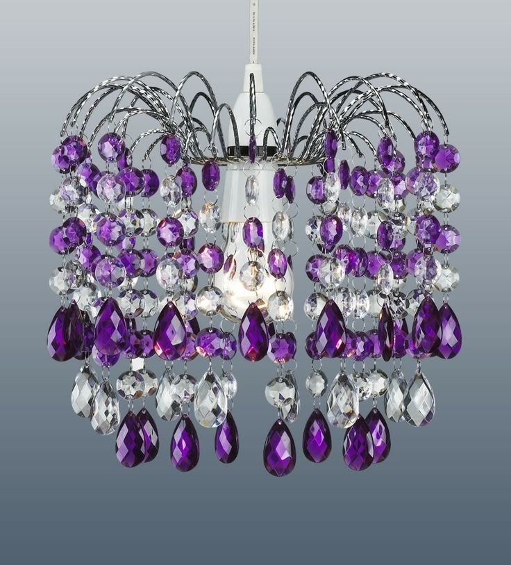 Purple Crystal Chandelier Lights Throughout Favorite 108 Best Lighting Images On Pinterest All Things Purple For Stylish (Photo 8 of 10)
