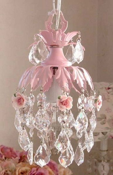 Small Shabby Chic Chandelier For Best And Newest Dreamy Pink Mini Chandelier With Roses Precious For My Bedroom, But (Photo 10 of 10)