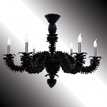 Trendy Black Glass Chandelier Intended For Narciso" Black Murano Glass Chandelier – Murano Glass Chandeliers (View 5 of 10)