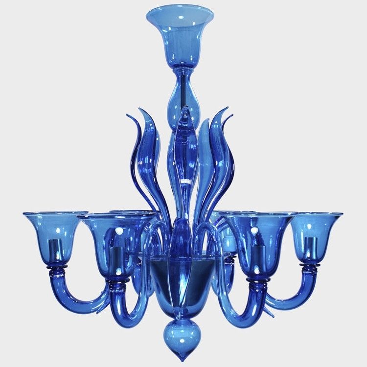 Turquoise Blue Glass Chandeliers Pertaining To Widely Used Traditional Chandelier / Blown Glass / Murano Glass / Led – Swing (View 3 of 10)