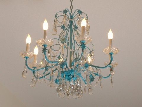 Turquoise Crystal Chandelier Lights With Well Liked Home Design : Gorgeous Turquoise Crystal Chandelier A Igp2233 (Photo 3 of 10)