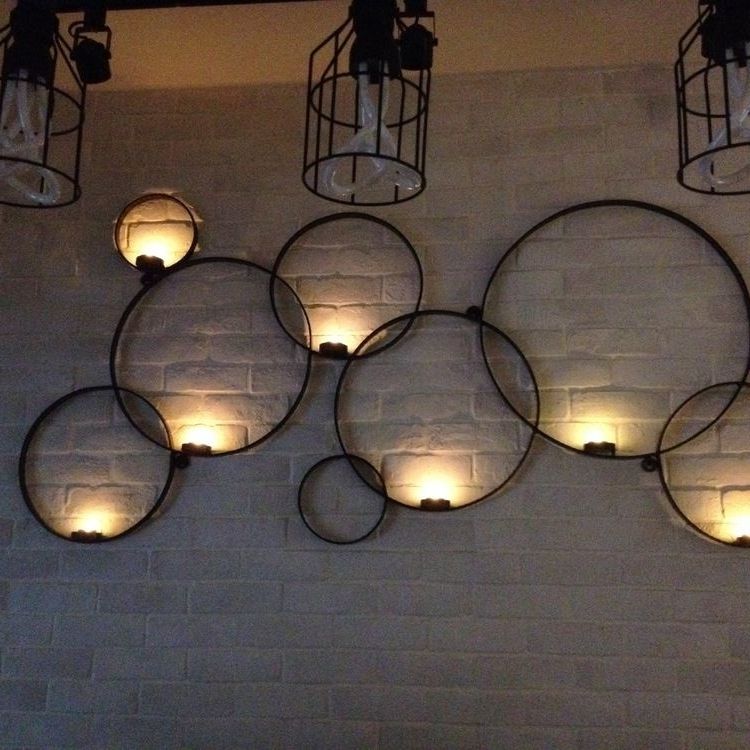 Wall Mounted Candle Chandeliers In Popular Wall Mounted Votive Candle Holder Of Many Circles … (Photo 2 of 10)