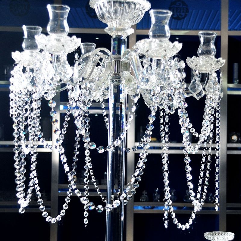 Well Known 7 Feet Clear Glass Crystal Diy Iridescent Garland 100pcs 14mm With Faux Crystal Chandelier Centerpieces (View 3 of 10)