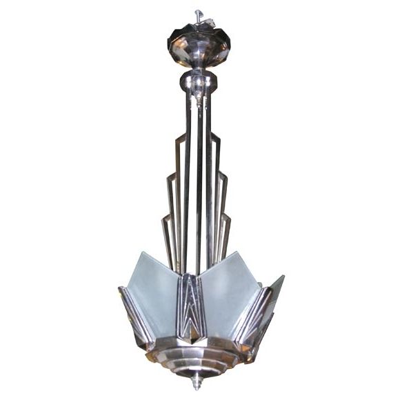 Well Known Art Deco Chandelier Pertaining To Deco Skyscraper Chandelier At 1stdibs (Photo 1 of 10)