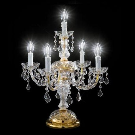 Well Known Botticelli" Venetian Crystal Table Lamp – Murano Glass Chandeliers With Regard To Crystal Table Chandeliers (Photo 7 of 10)