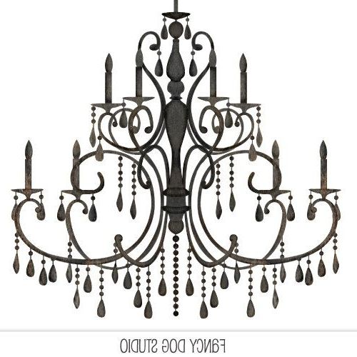Well Known Chandelier Clip Art Silhouette Digital Instant Download. $4.00, Via With Regard To Clip On Chandeliers (Photo 1 of 10)