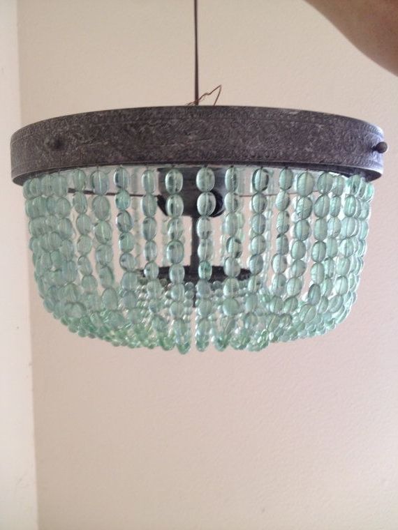 Well Liked Turquoise Chandelier Lights Intended For Aqua (light Turquoise, Green) Vintage Style Beaded Chandelier (Photo 10 of 10)