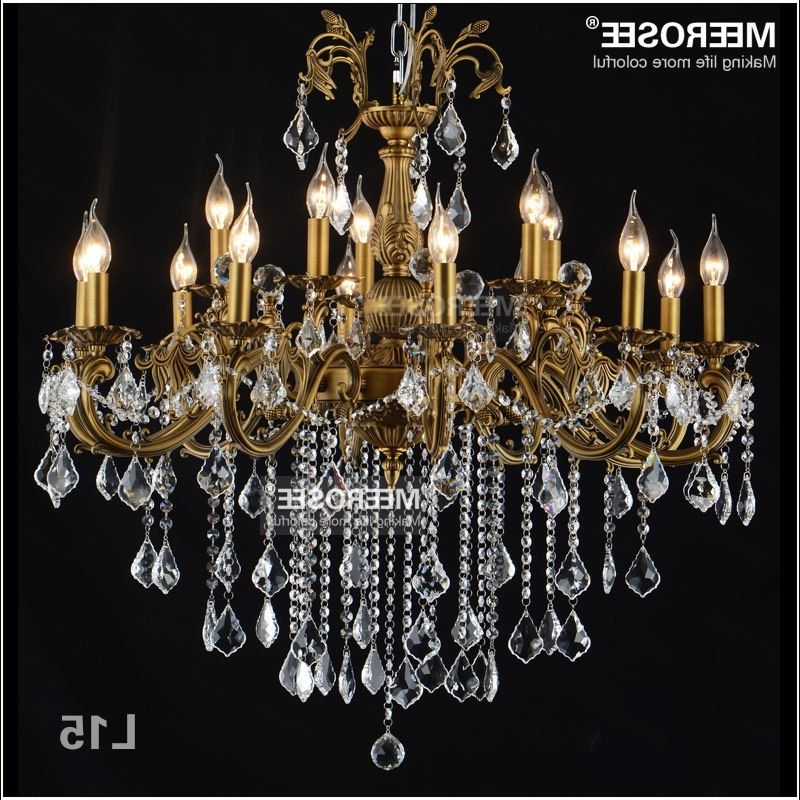 Widely Used Crystal And Brass Chandelier With Regard To Hot Sale Brass Chandelier Bronze Finish Crystal Chandelier Lamp (Photo 10 of 10)
