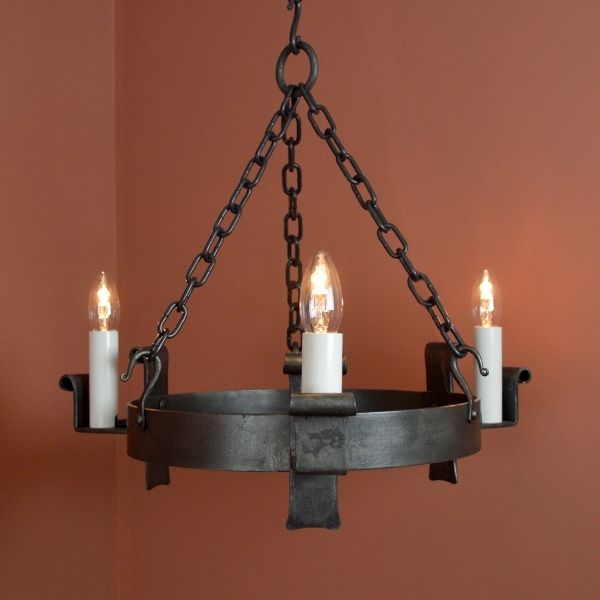 Widely Used Midhope 3 Light Wrought Iron Chandelier (View 4 of 10)