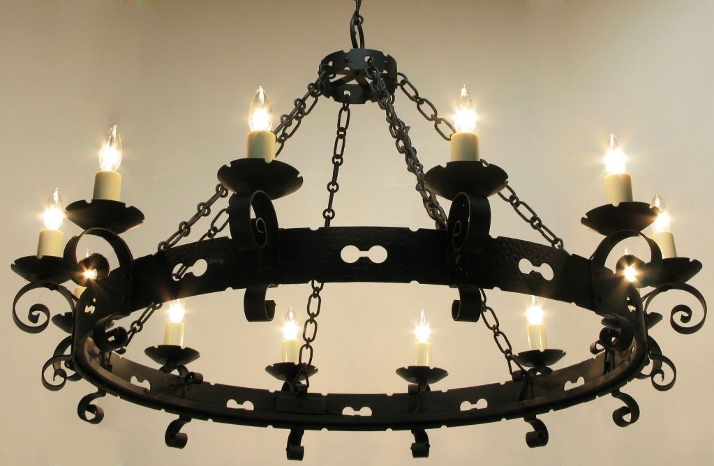 Wrought Iron Chandeliers For Well Known Large Wrought Iron Chandeliers Lamp World Throughout Cast Chandelier (View 4 of 10)