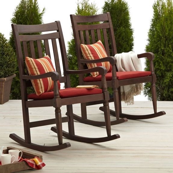 Amazon : Strathwood Redonda Hardwood Rocking Chair, Dark Brown For Most Recent Outdoor Rocking Chairs (View 18 of 20)