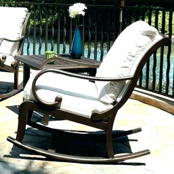 Awesome Outdoor Patio Rocking Chairs Wicker With Cushions Chair With Regard To Most Recent Patio Rocking Chairs And Table (View 20 of 20)