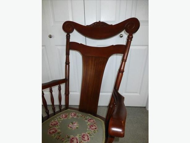 Beautiful Rosewood Rocking Chair With Needlepoint Roses Seat Central Intended For Fashionable Rocking Chairs At Roses (Photo 4 of 20)