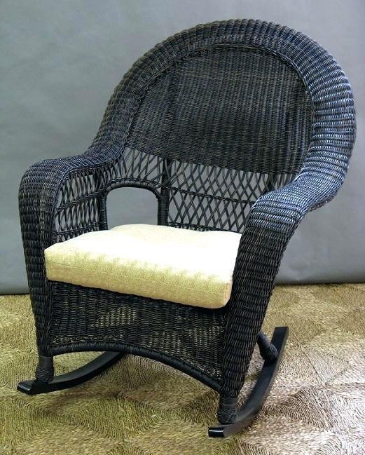 Fashionable Outdoor Wicker Rocking Chairs With Cushions For Outdoor Wicker Rocking Chairs Nantucket Resin Chair With Reversible (Photo 19 of 20)