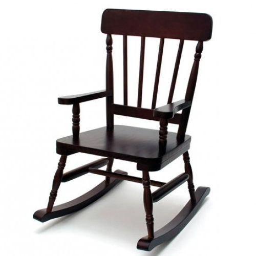 High Back Rocking Chairs For Newest Lipper Espresso High Back Rocking Chair (View 18 of 20)