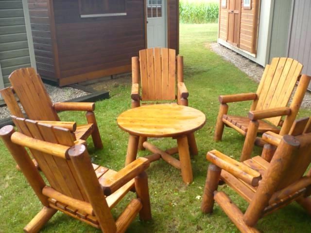 Log Patio Furniture Log Chair Patio Set Outdoor Furniture Rustic Log In Trendy Char Log Patio Rocking Chairs With Star (Photo 9 of 20)