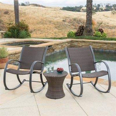 Most Recent Wicker Rocking Chairs Sets Regarding Best Selling Home Decor Sherry Outdoor Wicker Rocking Chair Set (Photo 1 of 20)
