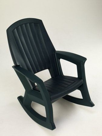 Most Up To Date Plastic Patio Rocking Chairs With Amazon : Hunter Green Outdoor Rocking Chair – 600 Lb. Capacity (Photo 1 of 20)