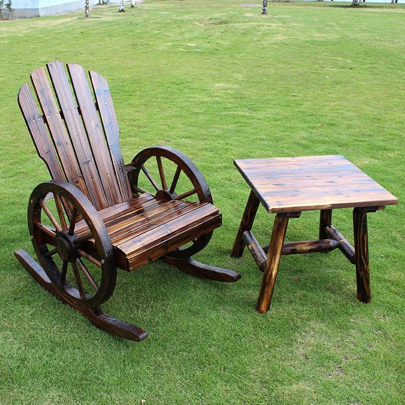 Outdoor Rocking Chairs With Table For Famous Outdoor Wooden Rocking Chairs And Table : Pleasure Outdoor Wooden (Photo 10 of 20)