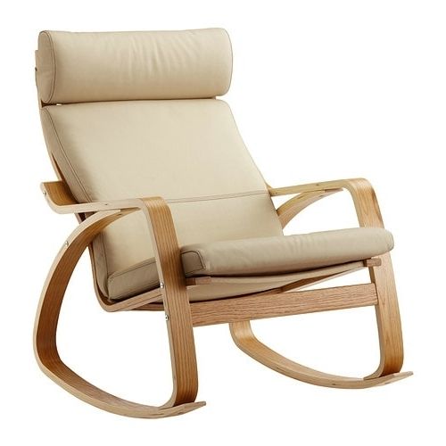 Poäng Rocking Chair Oak Veneer/glose Eggshell – Ikea Throughout Well Liked Ikea Rocking Chairs (Photo 1 of 20)