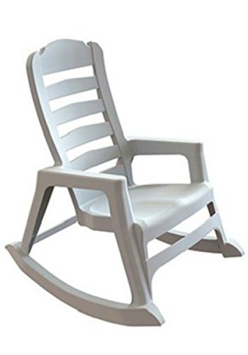 Popular Stackable Patio Rocking Chairs Within Amazon : Stack Rocking Chair Wht : Garden & Outdoor (Photo 3 of 20)