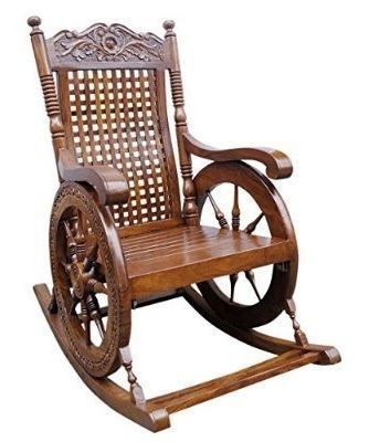 Preferred Rocking Chairs Pertaining To Artesia Sheesham Wooden Hand Carved Outdoor Porch Rocking Chair (Photo 12 of 20)