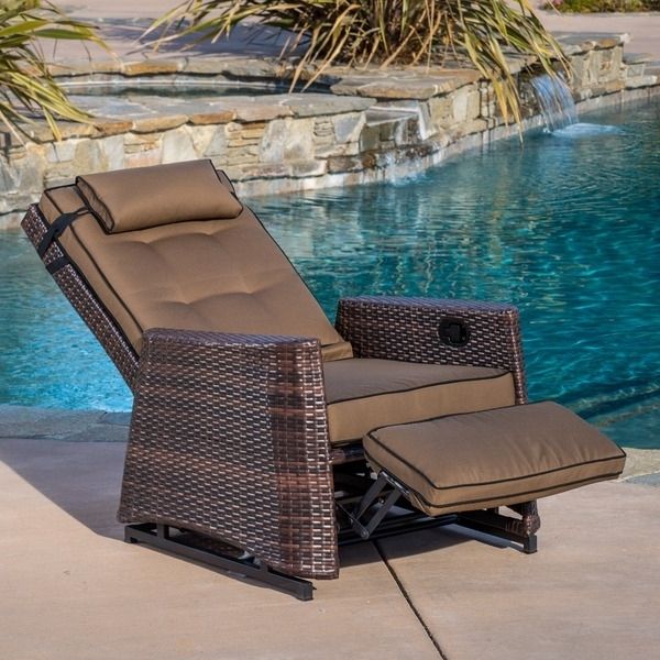 Preferred Shop Brown Wicker Outdoor Recliner Rocking Chairchristopher In Resin Wicker Patio Rocking Chairs (View 14 of 20)