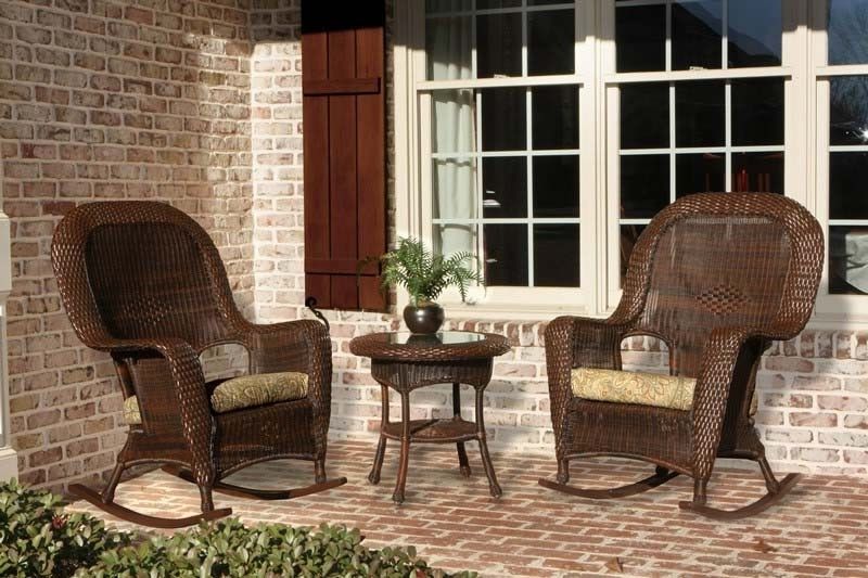 Recent Patio Rocking Chairs And Table Throughout Tortuga Outdoor Lexington Wicker 3 Piece Rocker And Side Table Set (View 11 of 20)